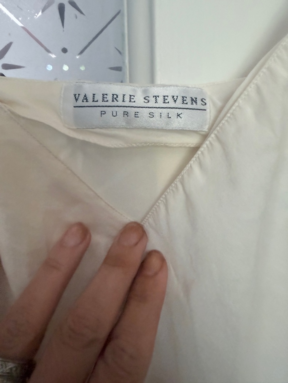 Vintage Valerie Stevens Pure Silk Elegant Cream Slip Dress Spaghetti Straps Sz M - Picture 4 of 6